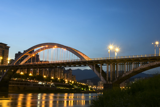 福建南平延平玉屏桥夜景