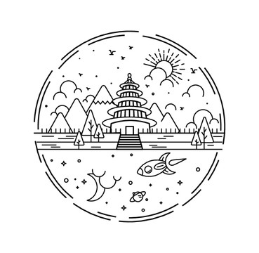 時(shí)尚線描裝飾畫