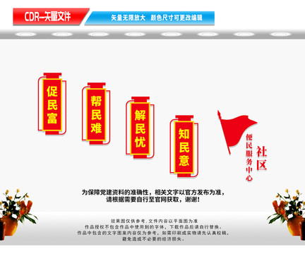 社區(qū)便民服務(wù)中心樓梯文化墻