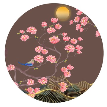 手繪牡丹花
