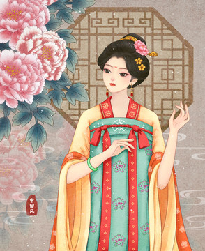 中國風古裝美人插畫