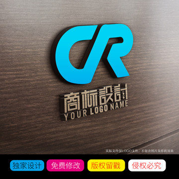 CR字母LOGO标志设计