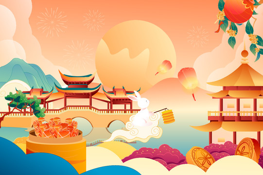 中秋節(jié)插畫