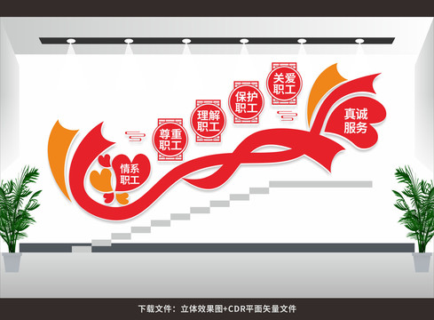 職工之家樓梯文化墻