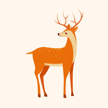 麋鹿自然風景保護動物季節(jié)插畫