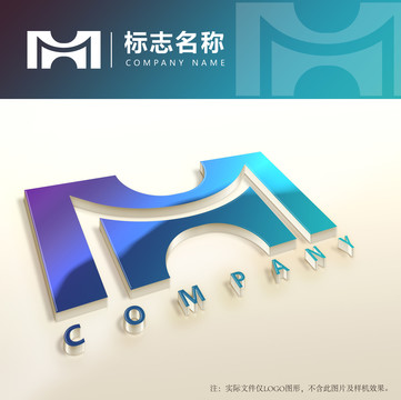 HM字母logo設(shè)計(jì)