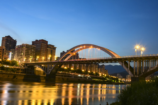 福建南平延平玉屏桥夜景