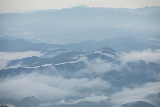 崇义上堡万长山茶园云海