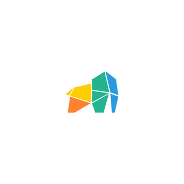 簡(jiǎn)約拼圖大象LOGO標(biāo)志