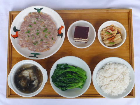 蒸肉饼饭