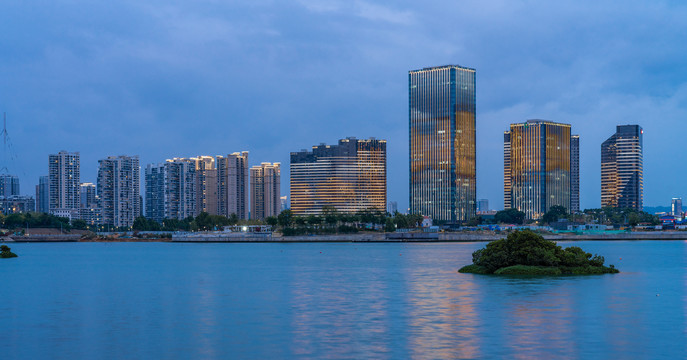 厦门海沧湖水秀公园夜景