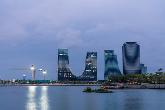 厦门海沧湖水秀公园夜景