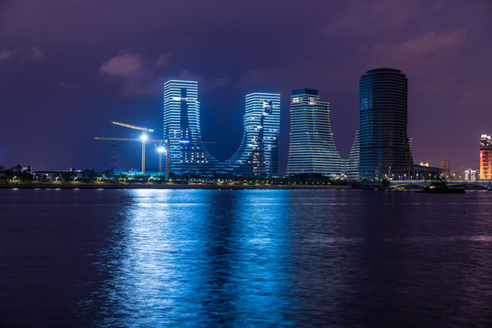 厦门海沧湖水秀公园夜景