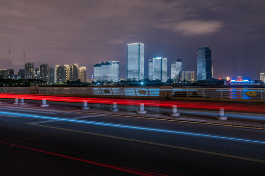 厦门海沧湖水秀公园夜景