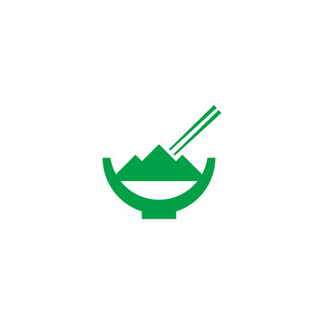 餐飲碗筷子LOGO山標志