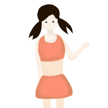 穿短裙的馬尾辮女孩