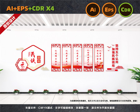 五个认同楼梯文化墙