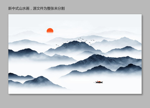 中式禅意山水画