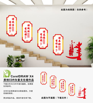 四講四有樓道文化墻