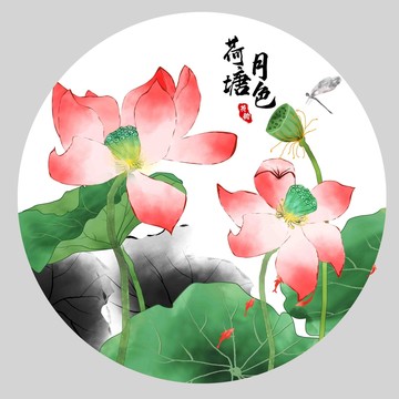 荷花裝飾畫