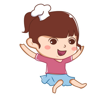 好吃可愛女生插圖