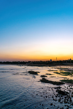 夕阳日落和海滩海景