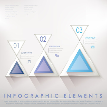 灰底蓝色调三角沙漏造型信息图表