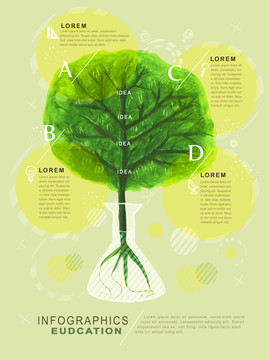 树形设计教育信息图表