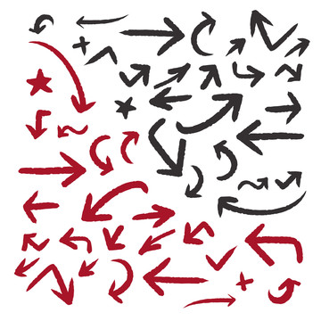 红黑箭头符号对称呈现图标