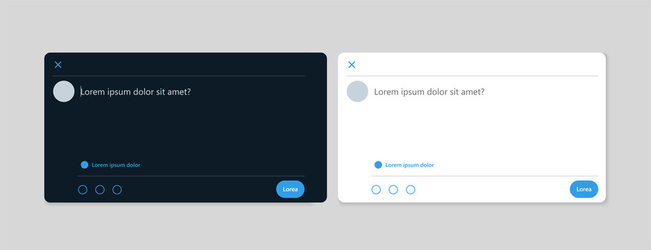 社交网站发帖文本框深浅色模式样机模版