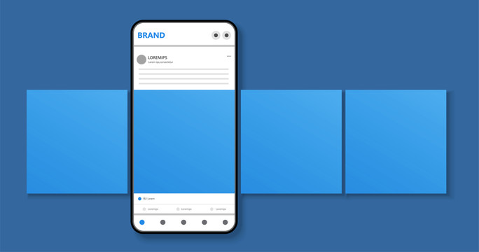 社交媒体APP轮播效果样机模版