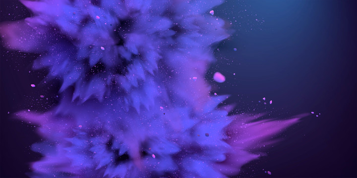 紫色颜料粉末爆炸背景