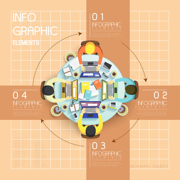 网络科技平台社群信息图表插图设计