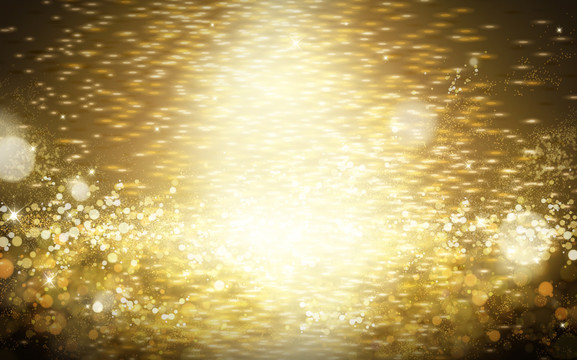 金黃色華麗星芒閃爍背景