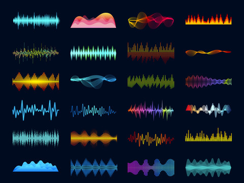 音乐声波与音响调平器绘图集合