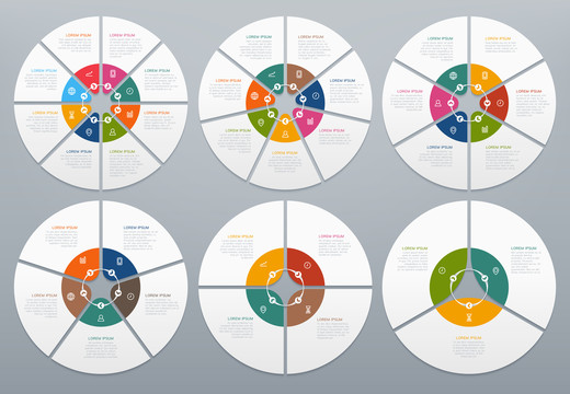 圆形图表数据插图集合