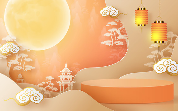 中秋圓形展示臺(tái)設(shè)計(jì)