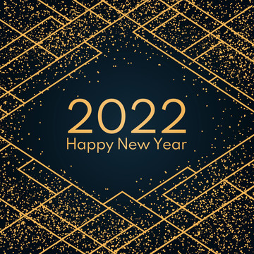 2022新年金色设计海报