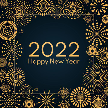 2022新年金色煙花設(shè)計海報