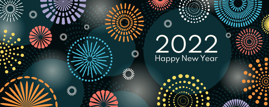 2022新年炫彩煙花設(shè)計(jì)海報(bào)