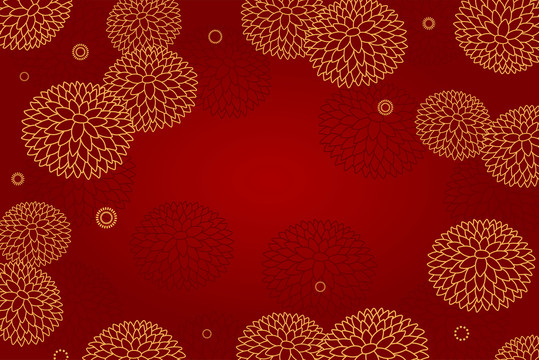 精美日式菊花花紋背景插圖