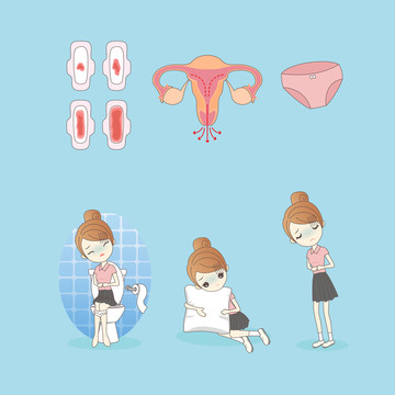 女人月經(jīng)期創(chuàng)意設計插圖