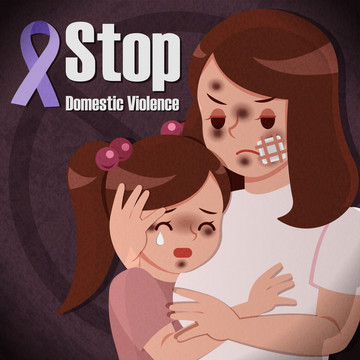 反对家庭暴力创意设计海报