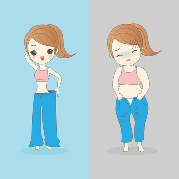 女生減肥前后對(duì)比插圖