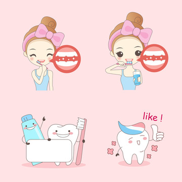 美女保持良好口腔清潔習(xí)慣插圖