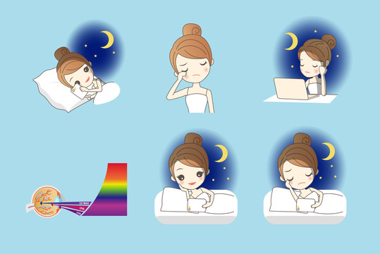 年輕女子夜晚睡覺