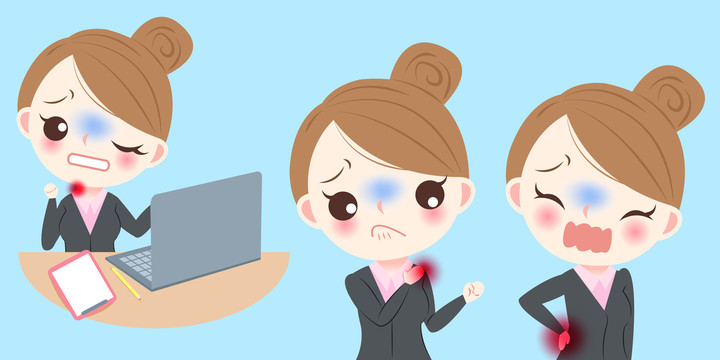 女人職業(yè)病創(chuàng)意設(shè)計(jì)插圖