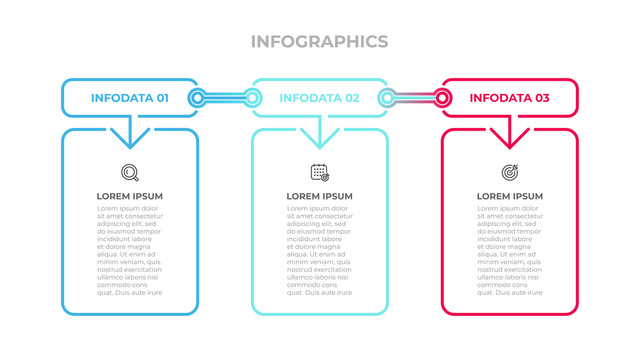 三个方框箭头连结信息图表