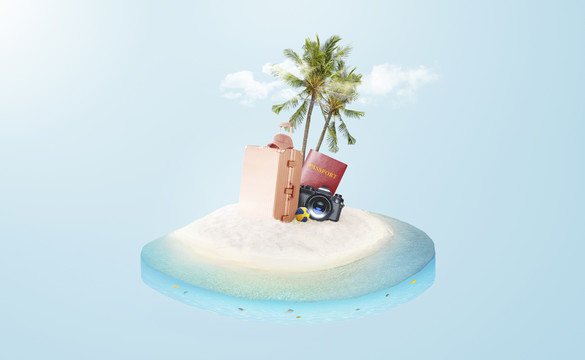 夏日島嶼旅游必備元素插圖設(shè)計