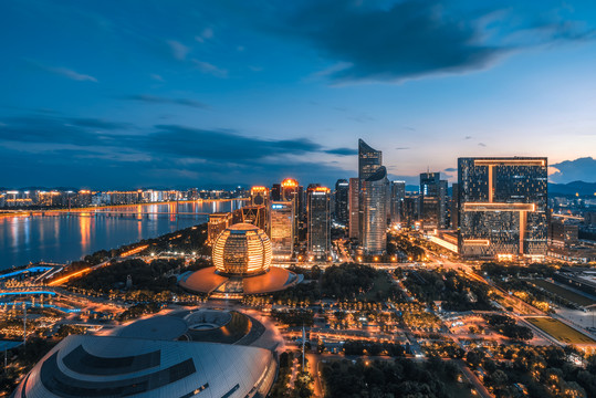 杭州钱江新城夜景